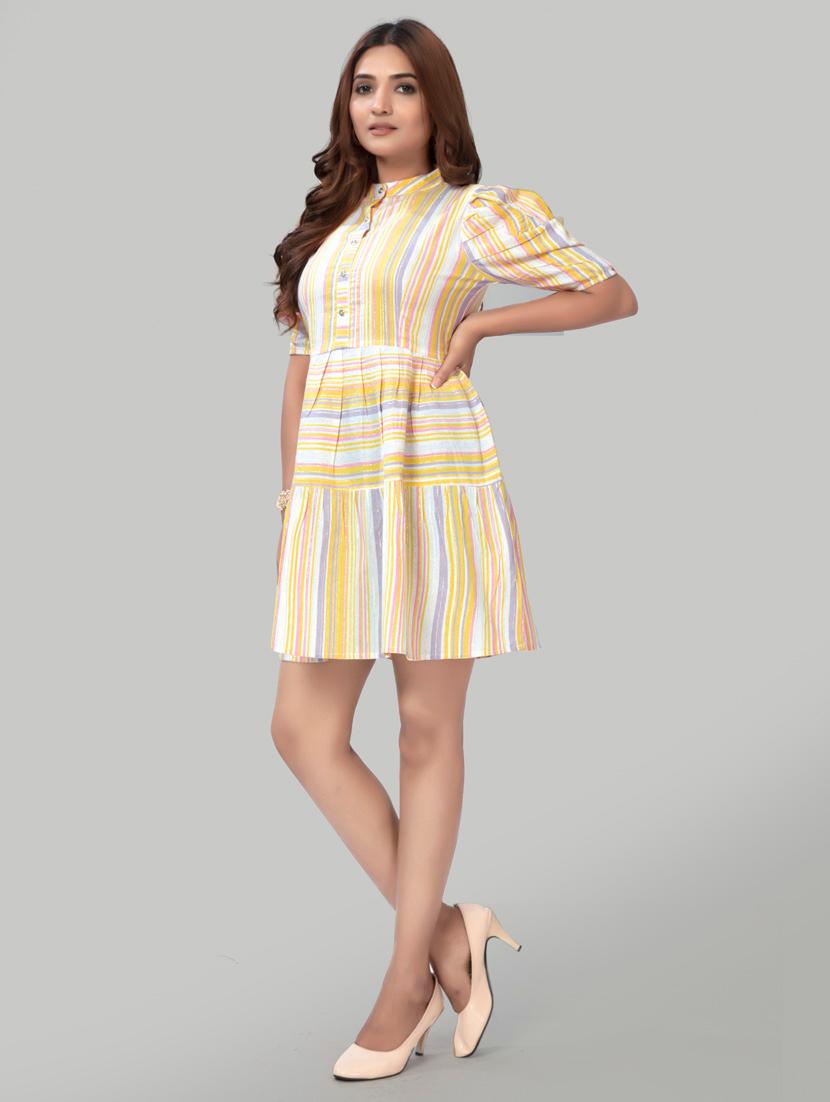 women striped a-line dress - 20500586 - Zoom Image - 2