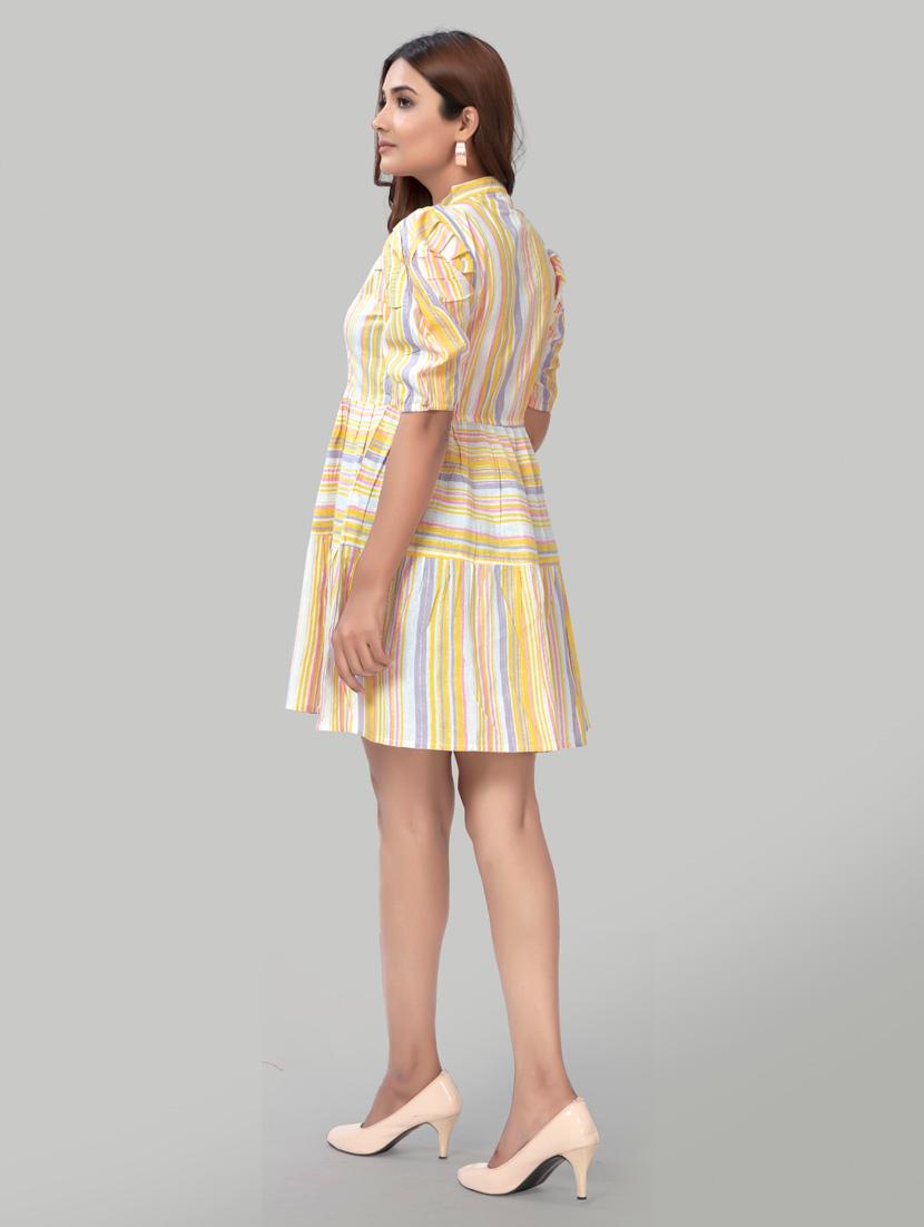 women striped a-line dress - 20500586 - Standard Image - 3