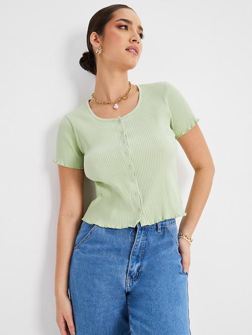 neo mint solid crop top - 20500683 - Very Small Image - 1