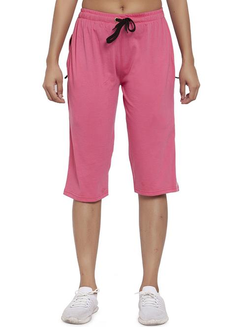 pink solid low rise capri - 20501427 - Very Small Image - 1