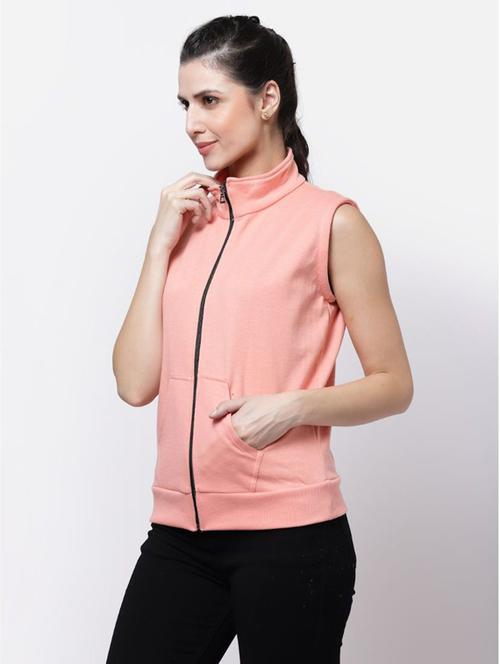 rosewater solid sleeveless regular jacket  - 20501481 - Very Small Image - 1