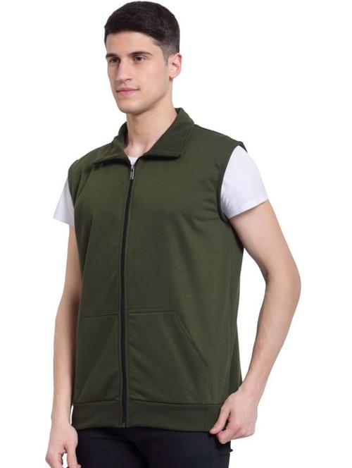 men sleeveless solid jacket - 20501490 - Very Small Image - 1