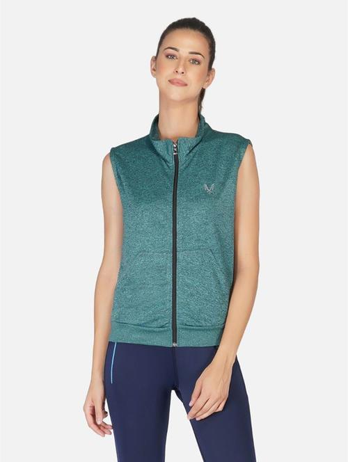 Sea Green Stand Collar Regular Jacket - 20501529 - Very Small Image - 1