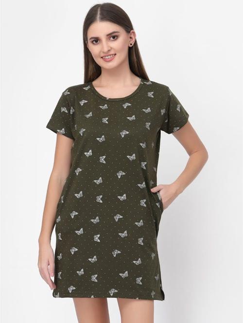 women round neck printed sleepshirt - 20501544 - Very Small Image - 1