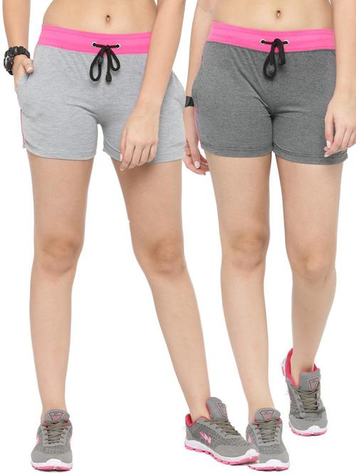 women combo of 2 cotton regular short - 20501600 - Very Small Image - 1