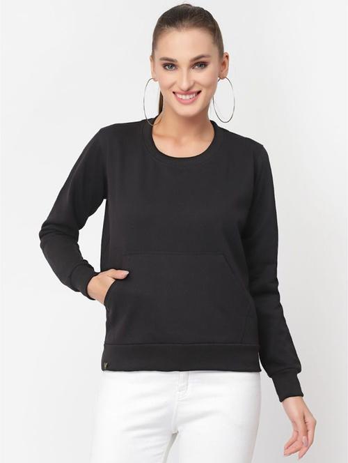 black solid regular sweatshirt - 20501678 - Very Small Image - 1
