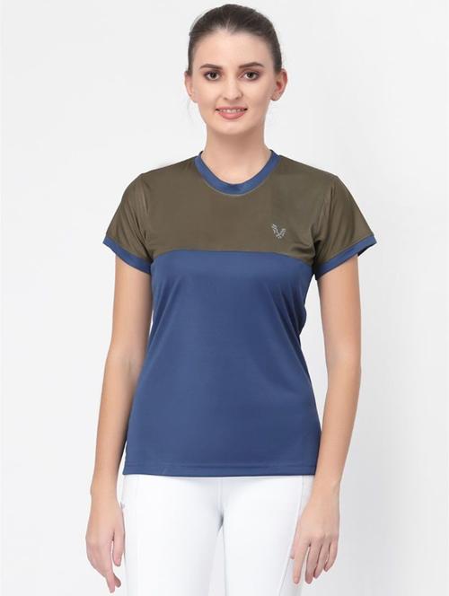 women's color block crew neck t-shirt - 20501847 - Very Small Image - 1