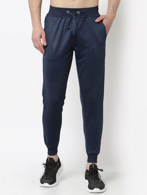 men navy blue solid mid rise jogger - 20502167 - Very Small Image - 1