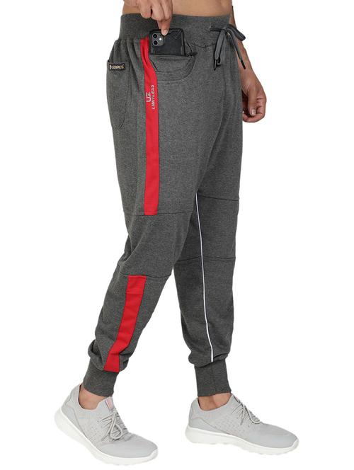men grey cotton blend joggers - 20502235 - Very Small Image - 1