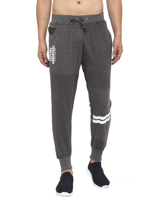 men grey placement print mid rise jogger - 20502308 - Very Small Image - 1