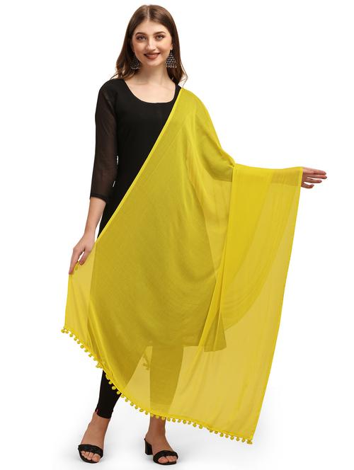 yellow solid dupatta - 20502732 - Very Small Image - 1