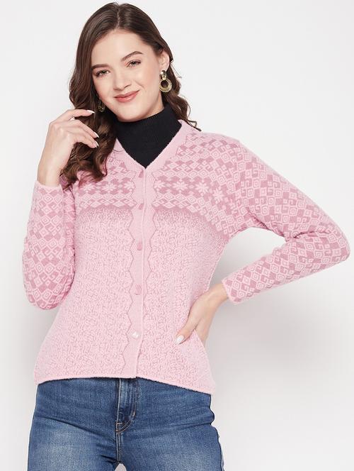 women rosewater wool blend cardigan - 20506885 - Very Small Image - 1