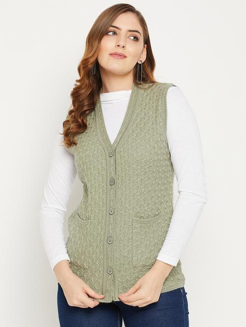 women green sleeveless cardigan - 20507004 - Very Small Image - 1