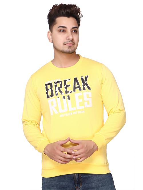 men typography print fleece sweatshirt - 20507500 - Very Small Image - 1