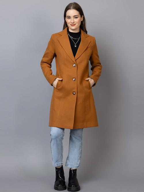 women bronze tweed overcoat - 20507907 - Very Small Image - 1