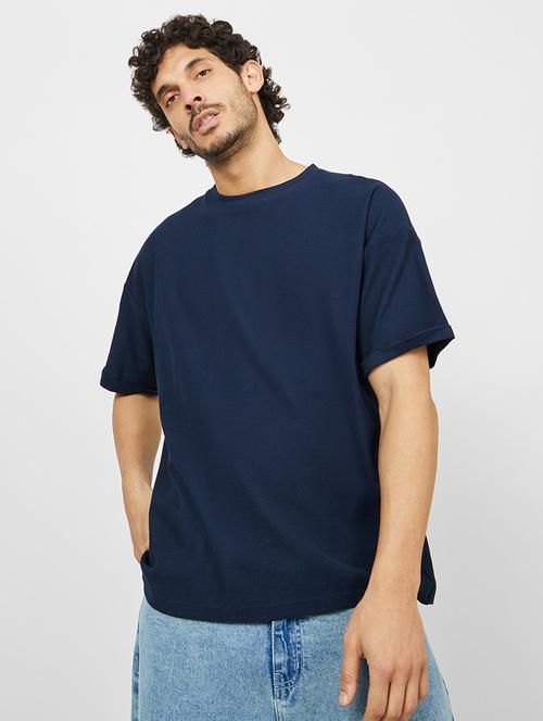 men crew neck solid oversized t-shirt - 20507966 - Very Small Image - 1
