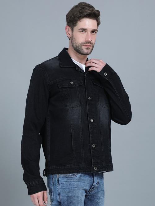 men washed long sleeves denim jacket - 20508472 - Very Small Image - 1