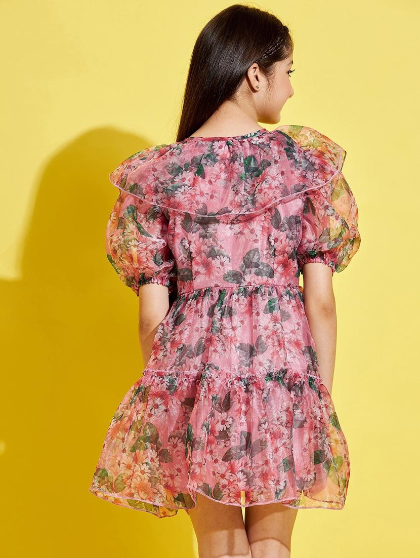 girls floral print floral frock - 20509170 - Standard Image - 3