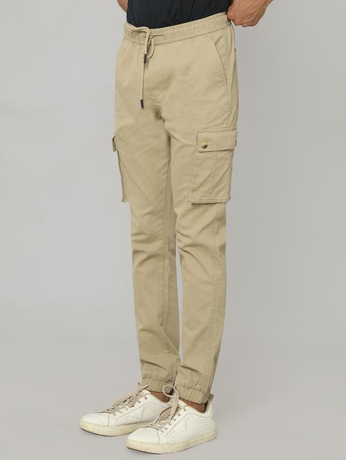 men khaki cotton cargo trouser - 20511151 - Very Small Image - 1