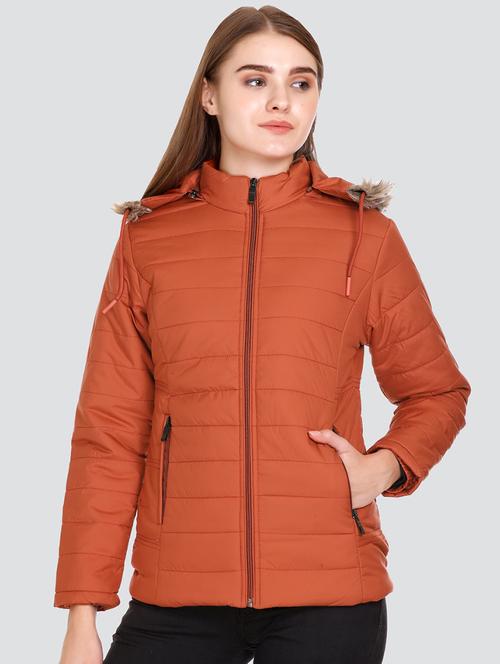 solid hooded quilted jacket with pockets - 20511292 - Very Small Image - 1