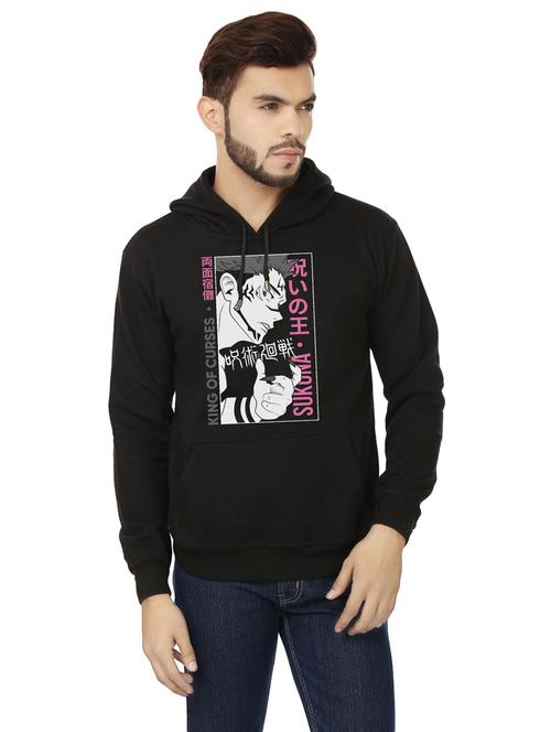 men black fleece chest print sweatshirt - 20511556 - Very Small Image - 1