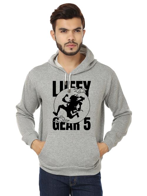 men grey fleece front print sweatshirt - 20511557 - Very Small Image - 1