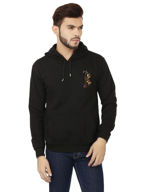 black fleece back print sweatshirt - 20511562 - Very Small Image - 1