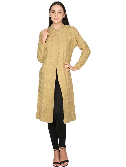 women beige long sleeves cardigans - 20511769 - Very Small Image - 1