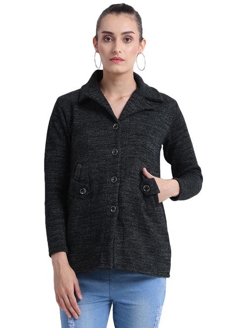 women solid woollen coat - 20511812 - Very Small Image - 1