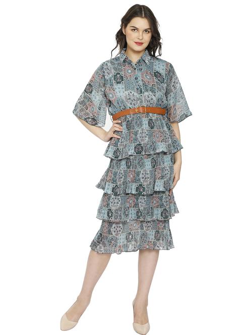 women layered fit & flare dress - 20511835 - Very Small Image - 1