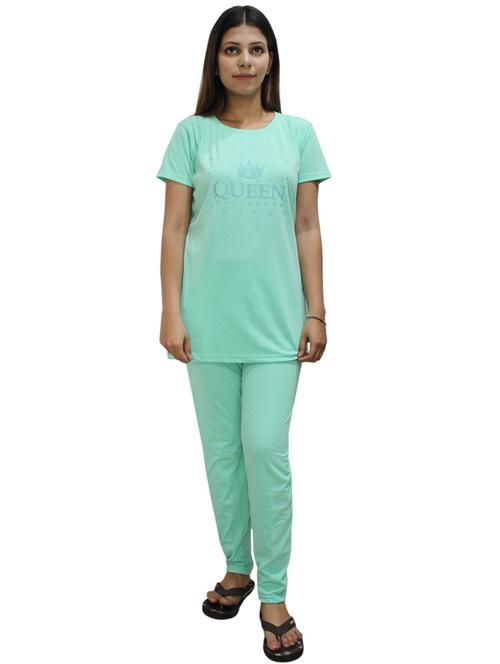 green cotton nightwear set - 20512025 - Very Small Image - 1