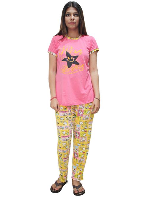 pink cotton nightwear set - 20512031 - Very Small Image - 1