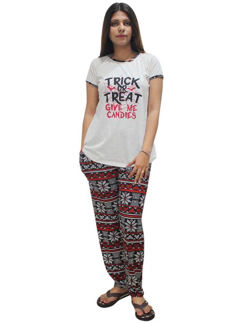 white cotton nightwear set - 20512040 - Very Small Image - 1