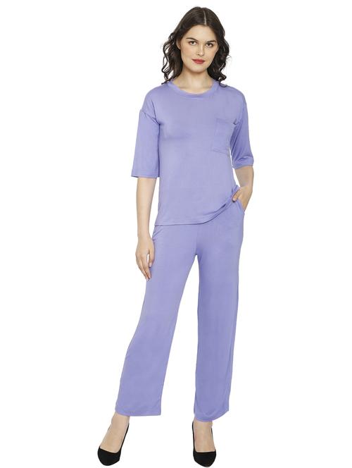 lavender cotton nightwear set - 20512049 - Very Small Image - 1