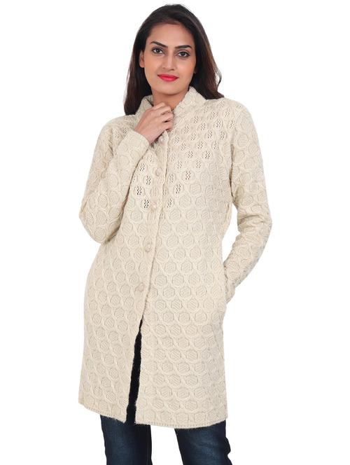 women self design woollen cardigan - 20512278 - Very Small Image - 1