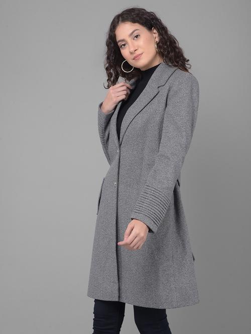 women solid overcoat - 20512723 - Very Small Image - 1