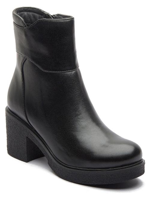 women solid black zipper closure ankle height boots - 20519373 - Very Small Image - 1