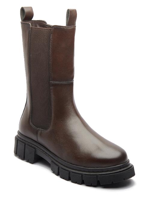 women solid brown zipper casual ankle height boots - 20519380 - Very Small Image - 1