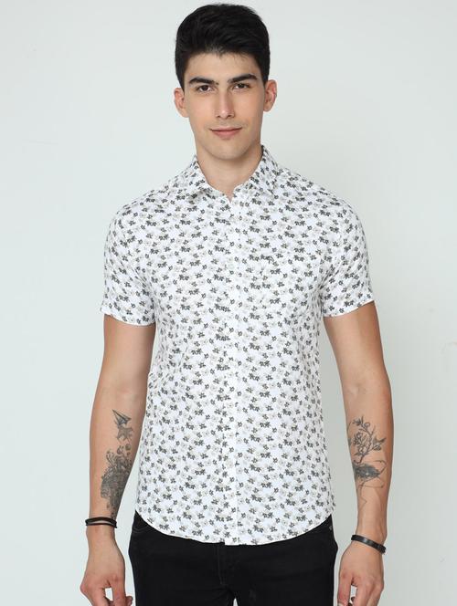 white floral printed casual shirt - 20519596 - Very Small Image - 1