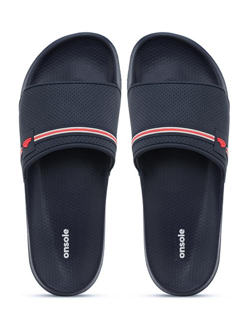 men textured navy slip on flip flop - 20519839 - Very Small Image - 1