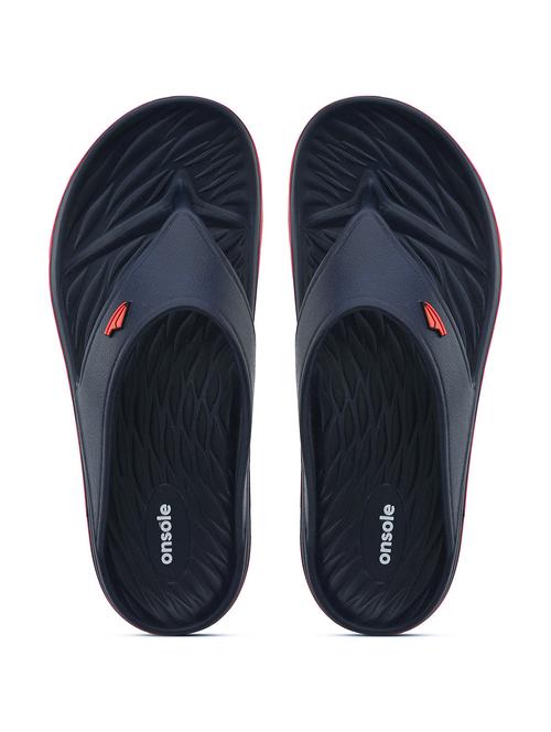 men solid navy blue slip on slipper - 20519874 - Very Small Image - 1