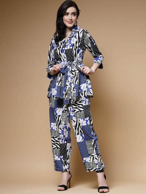 blue printed co-ord set - 20522072 - Very Small Image - 1