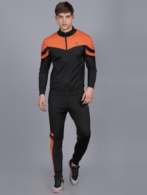 men black & orange full length track suit - 20522423 - Very Small Image - 1