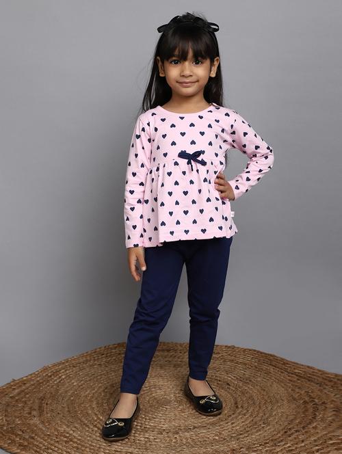 girls printed top & leggings set - 20534600 - Very Small Image - 1