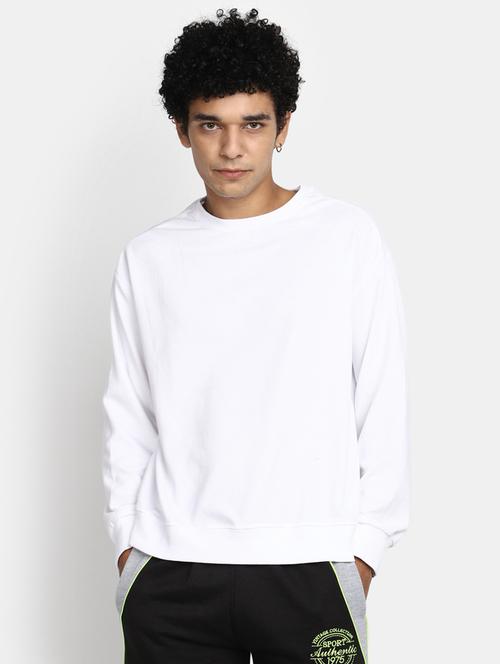 men white cotton regular sweatshirt - 20534923 - Very Small Image - 1
