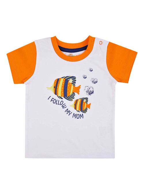 boys white round neck t-shirts - 20535132 - Very Small Image - 1