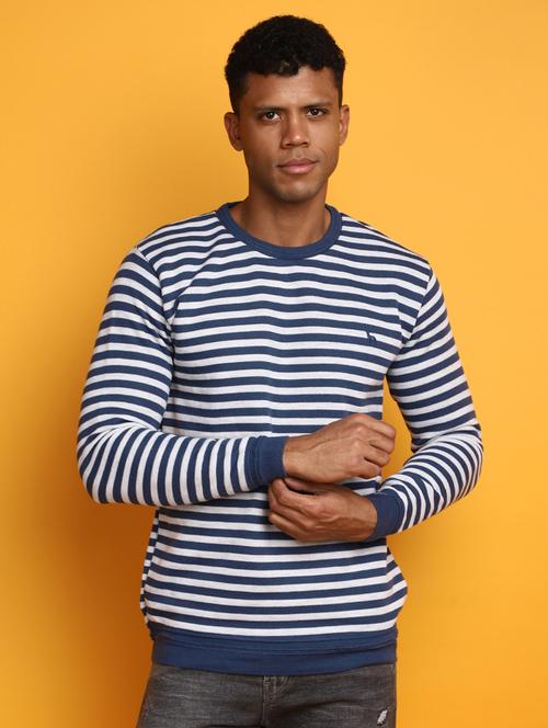 men striped crew neck pullover - 20536519 - Very Small Image - 1