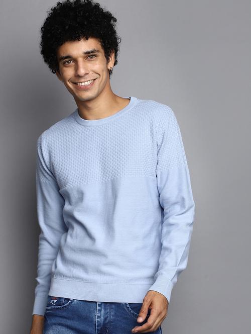 men self designed crew neck pullover - 20536540 - Very Small Image - 1