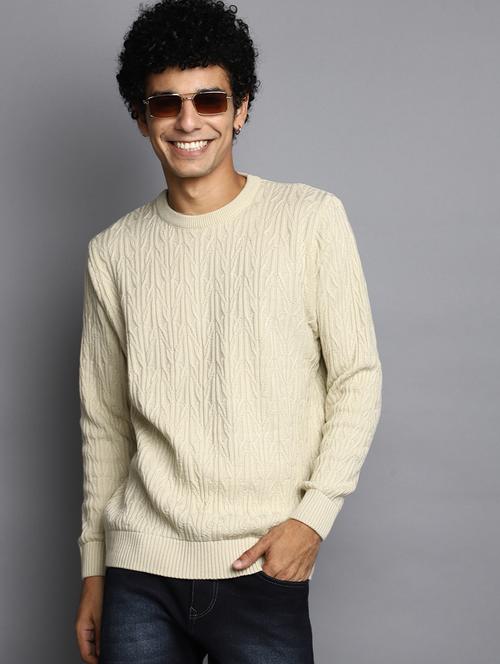men self designed crew neck pullover - 20536550 - Very Small Image - 1