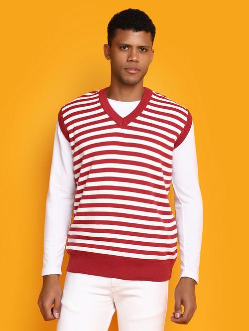 men red & white striped pullover - 20536554 - Very Small Image - 1